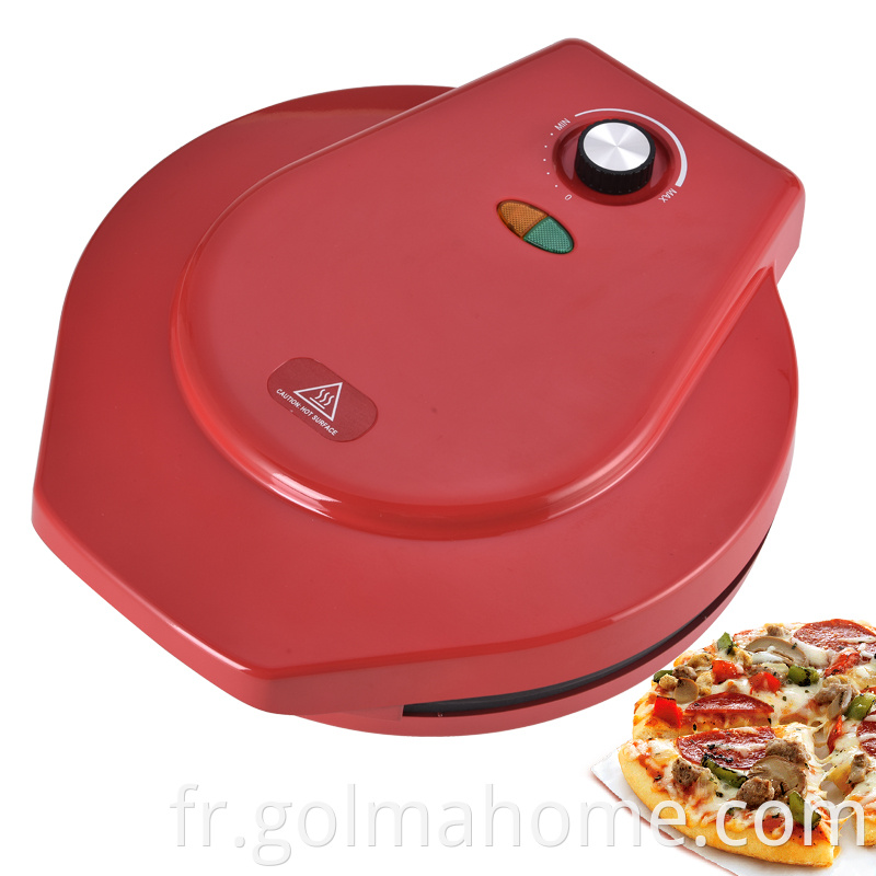 Four à pizza électrique 1200W poêle à pizza 12 pouces avec arrêt automatique, faites de la pizza facilement à la maison